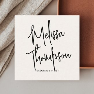 Sript Signature Minimalist Black Business Card