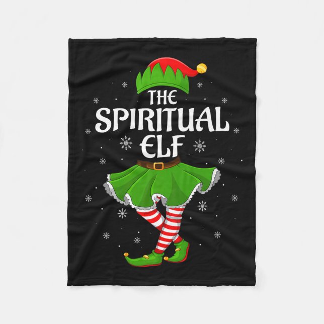 Sritual Elf Christmas Family Girls Women Elf Squad Fleece Blanket (Front)