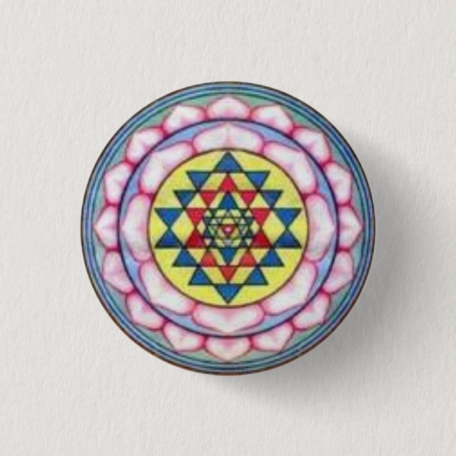 sriyantra in Lotus Button (Front)