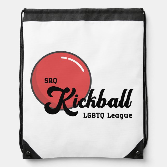 SRQ Kickball Drawstring Backpack (Front)