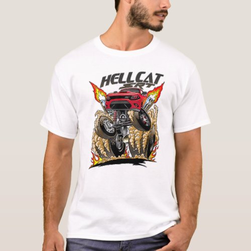 SRT Charger Hellcat Cartoon Muscle Car Tshirt