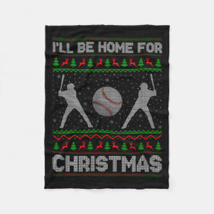 Srty Baseball Player Ugly Christmas Sweaters Xmas Fleece Blanket