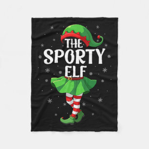 Srty Elf Christmas Girls Women Elf Squad Xmas Fami Fleece Blanket