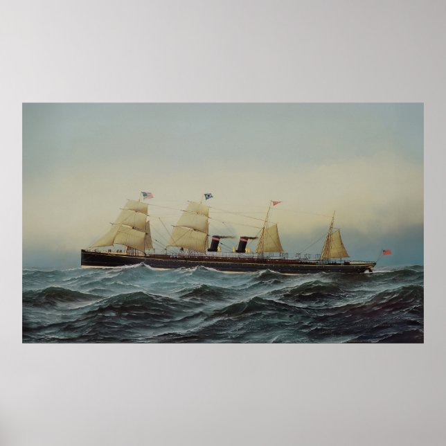 SS Alaska Guion Line's Transatlantic Steamer Poster (Front)