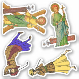 SS. Andrew & Jude and 2 Female Golfers Vintage Sticker