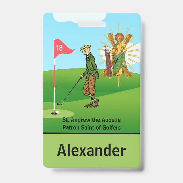 SS. Andrew & Jude with 2 Male Golfers Badge (Front)