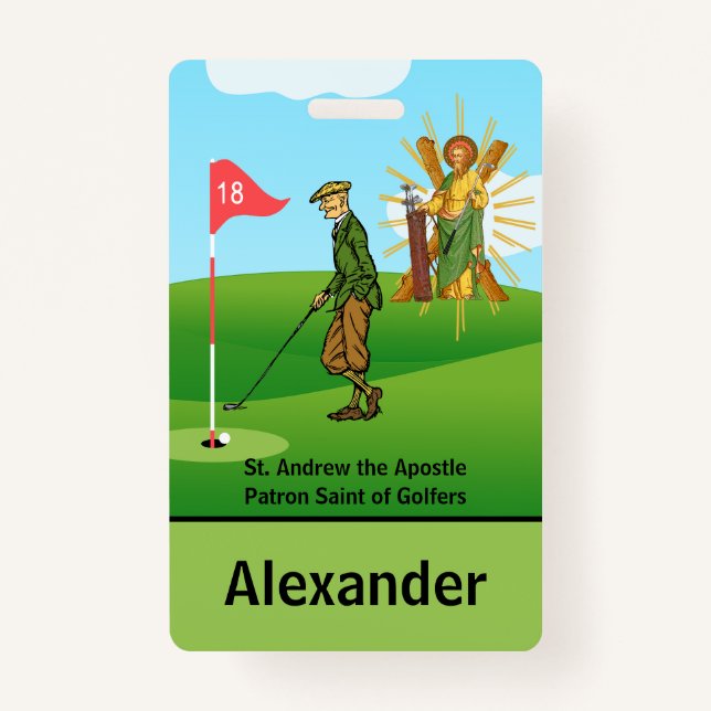 SS. Andrew & Jude with 2 Male Golfers Badge (Front)