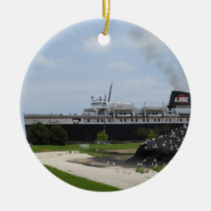 SS Badger Coal Ship Manitowoc, WI Xmas Ornament
