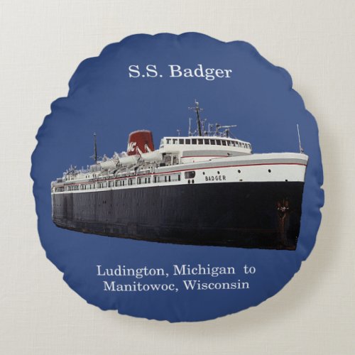 SS Badger round pillow