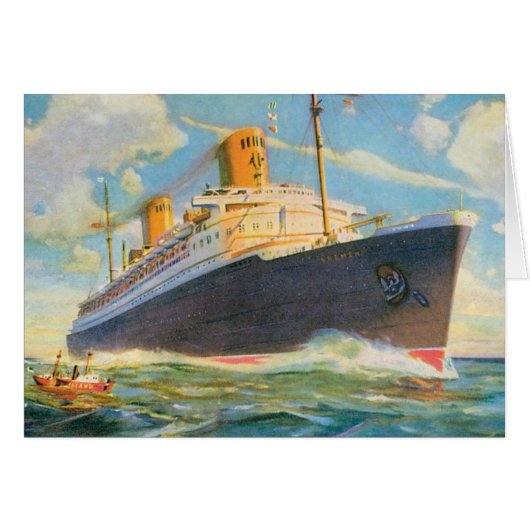 SS Bremen at Sea Cards (Front Horizontal)