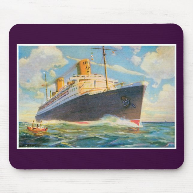 SS Bremen at Sea Mouse Pad (Front)