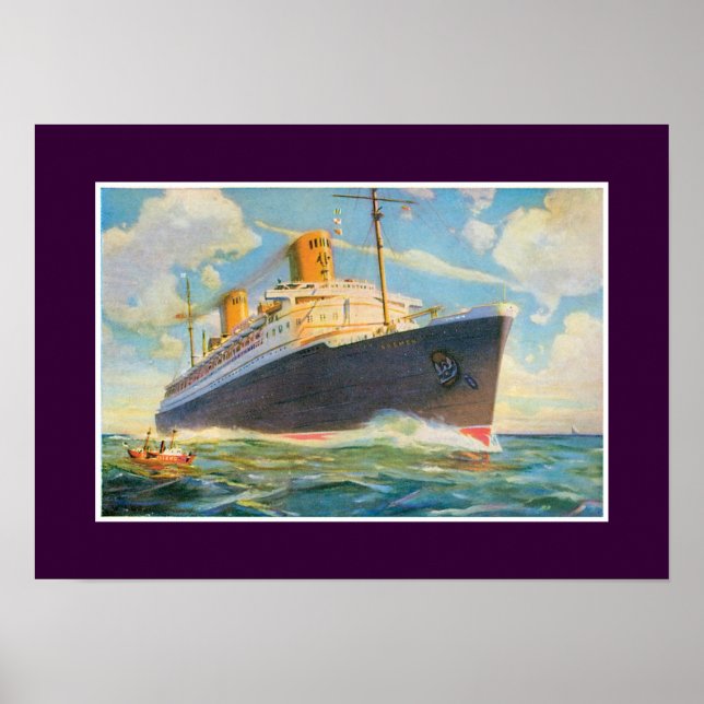 SS Bremen at Sea Poster (Front)