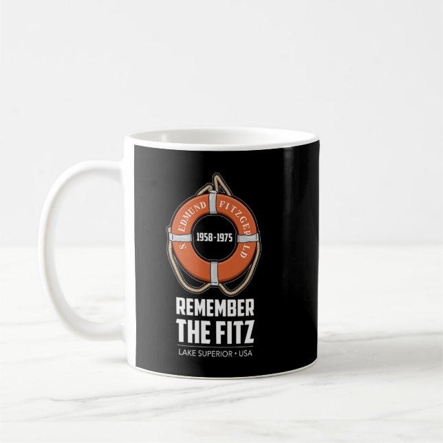 SS Edmund Fitzgerald Lake Superior Iron Ore Detroi Coffee Mug (Left)