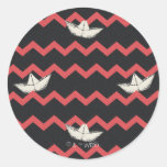 SS Georgie Boat Chevron Pattern Classic Round Sticker