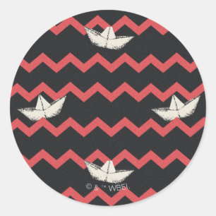 SS Georgie Boat Chevron Pattern Classic Round Sticker