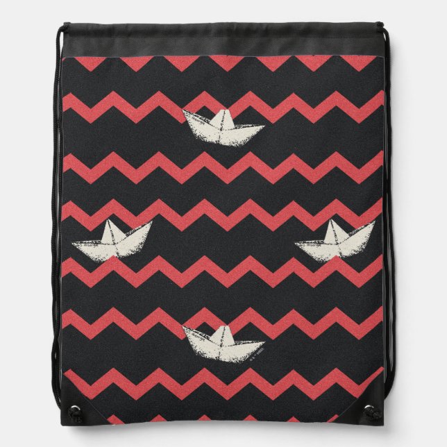 SS Georgie Boat Chevron Pattern Drawstring Bag (Front)