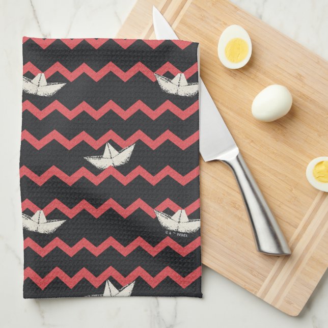 SS Georgie Boat Chevron Pattern Kitchen Towel (Quarter Fold)