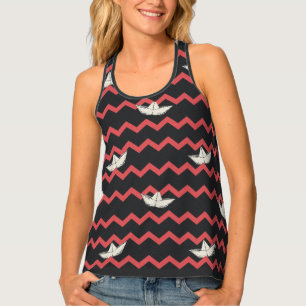 SS Georgie Boat Chevron Pattern Tank Top
