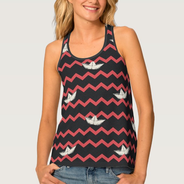 SS Georgie Boat Chevron Pattern Tank Top (Front)