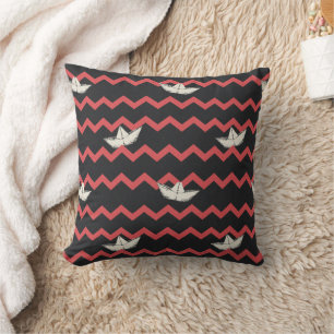 SS Georgie Boat Chevron Pattern Throw Pillow
