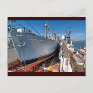SS Jeremiah O'Brien Liberty Ship at Dry Dock Postcard