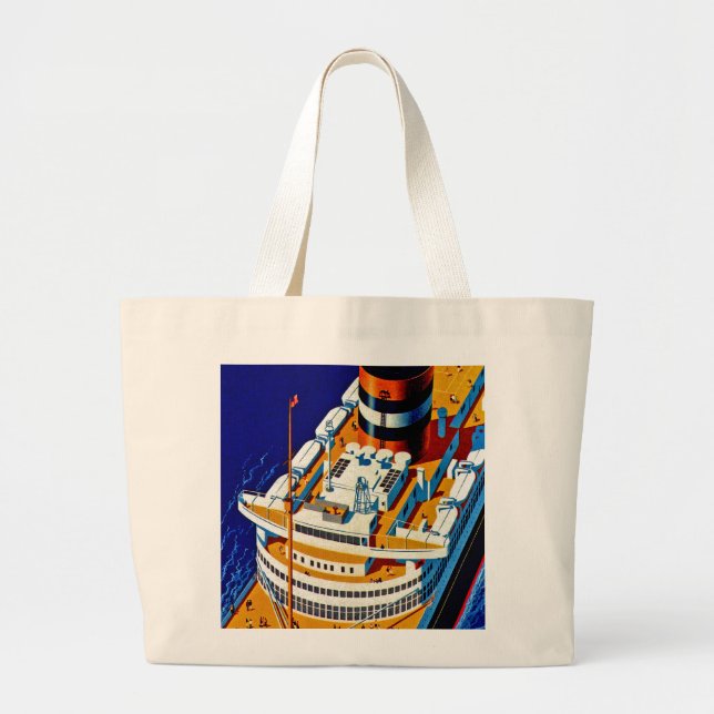 SS Nieuw Amsterdam Large Tote Bag (Front)