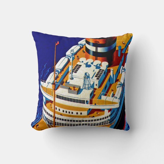 SS Nieuw Amsterdam Throw Pillow (Front)