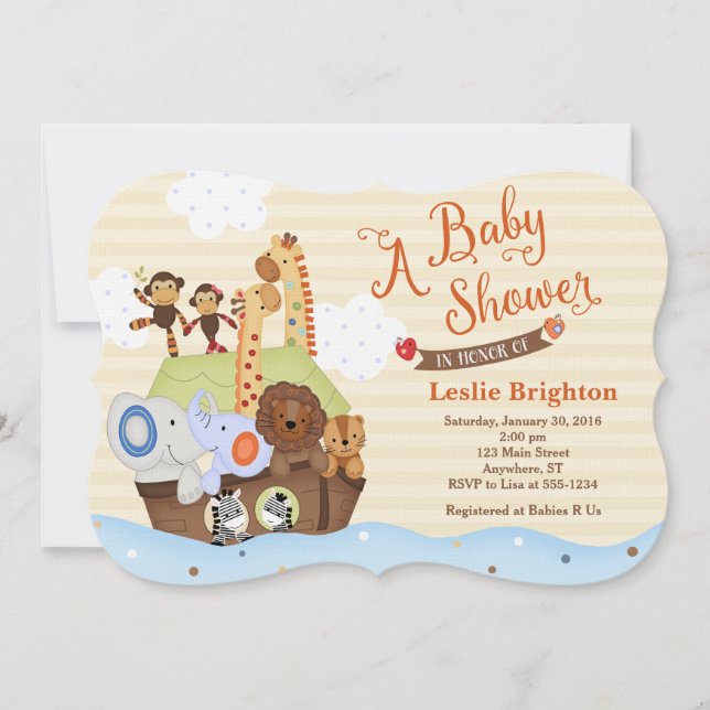 SS Noah / Noah's Ark Baby Shower Invitation (Front)