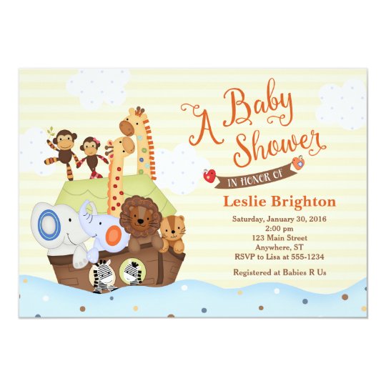 Ss Noah S Ark Baby Shower Invitation Zazzle Ss Noah S Ark Baby Shower Invitation