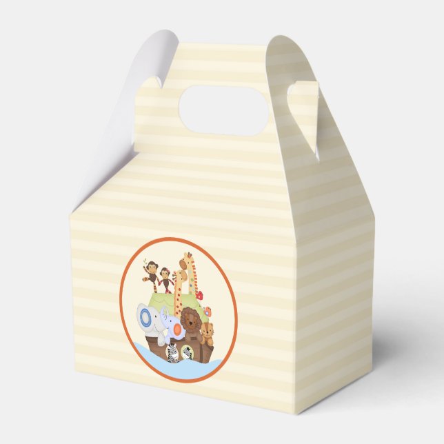 SS Noah / Noah's Ark Baby Shower Personalized Favor Boxes (Front Side)