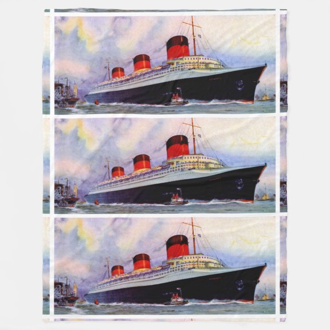 ss Normandie Fleece Blanket (Front)
