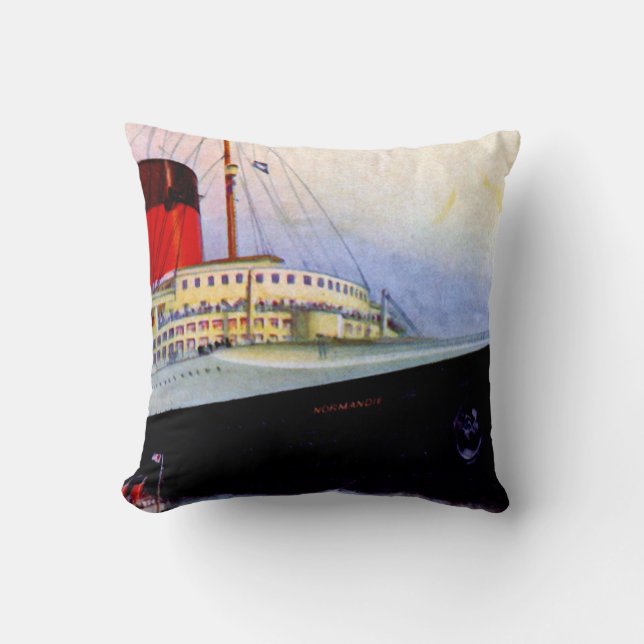 ss Normandie Throw Pillow (Front)