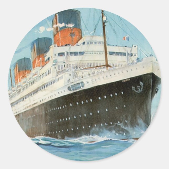 ss Paris - The French Line Classic Round Sticker (Front)