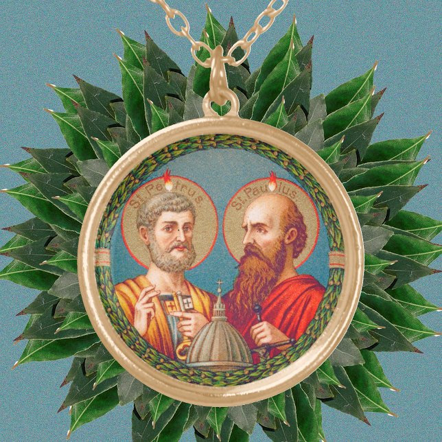 SS. Peter and Paul, Apostles (JMAS 01) Gold Plated Necklace (Creator Uploaded)
