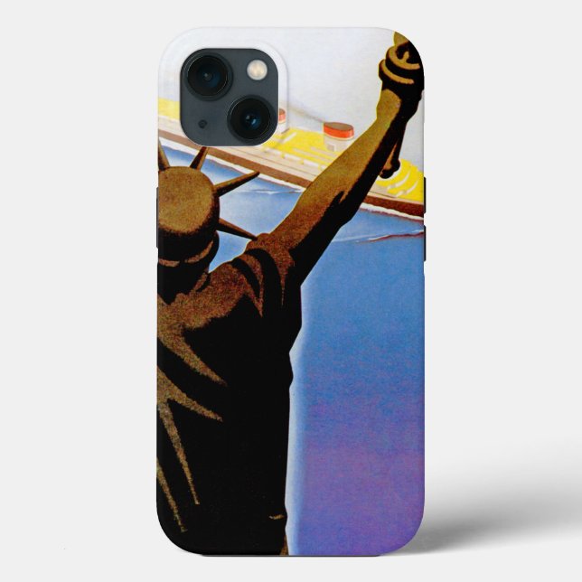 ss Rex passing Statue of Liberty Case-Mate iPhone Case (Back)