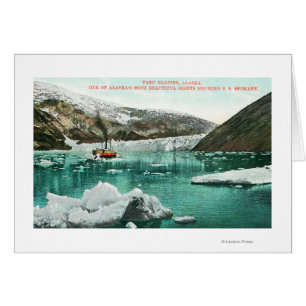 SS Spokane Steamer Passing by Glacier Cards