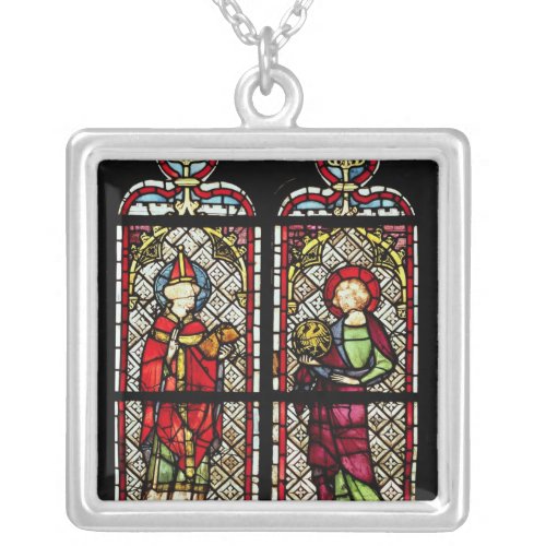 SS Sylvester and John the Evangelist Silver Plated Necklace