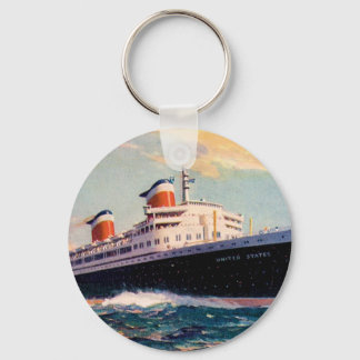 ss United States at Sea Keychain