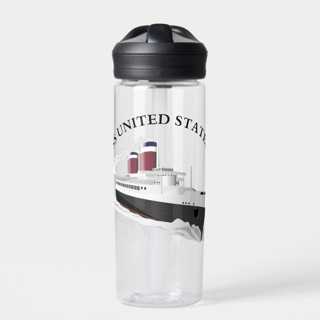 SS United States underway Water Bottle (Front)