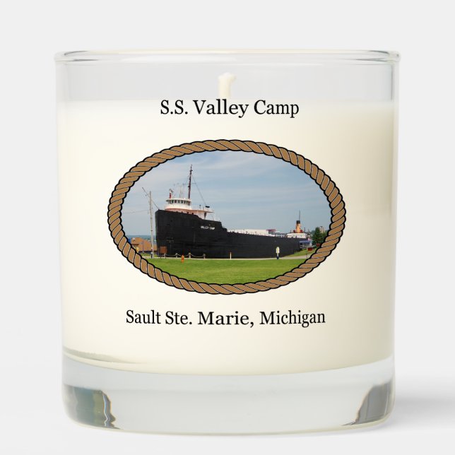 SS Valley Camp glass candle (Front)