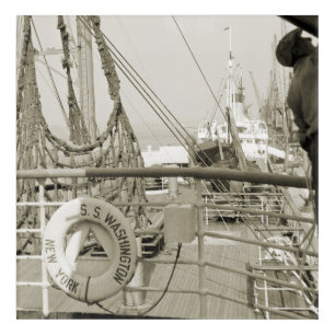 SS Washington Luxury Liner Cruise Ship 1930's Deck Acrylic Print