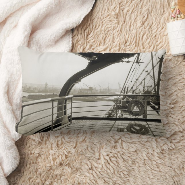 SS Washington Luxury Liner Cruise Ship 1930's Deck Lumbar Pillow (Blanket)