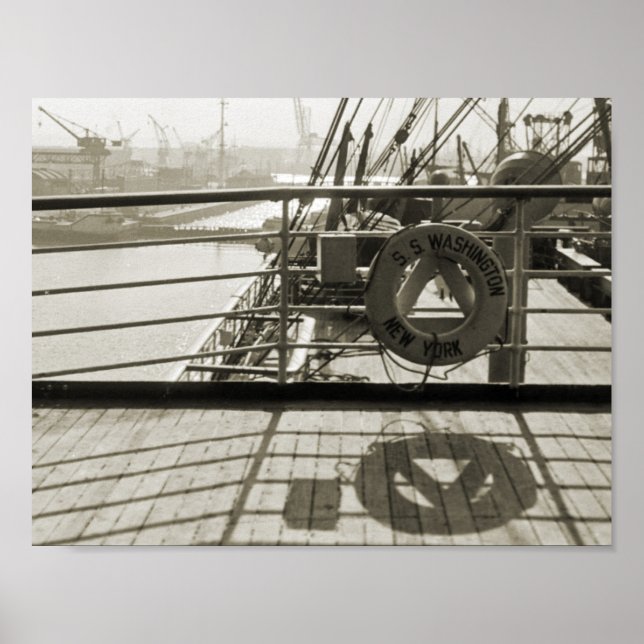 SS Washington Luxury Liner Cruise Ship 1930's Deck Poster (Front)