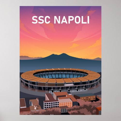 SSC Napoli Stadium Illustration Poster