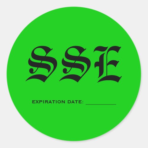 SSE EXPIRATION DATE ___________ CLASSIC ROUND STICKER