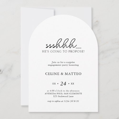 Sshh.. He's Going to Propose | Surprise Engagement Invitation