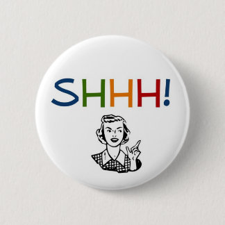 sshh librarian pinback button