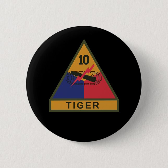 SSI - 10th Armored Division w Name Tape Button (Front)