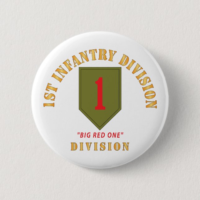 SSI - 1st Infantry Division - Big Red One Button (Front)