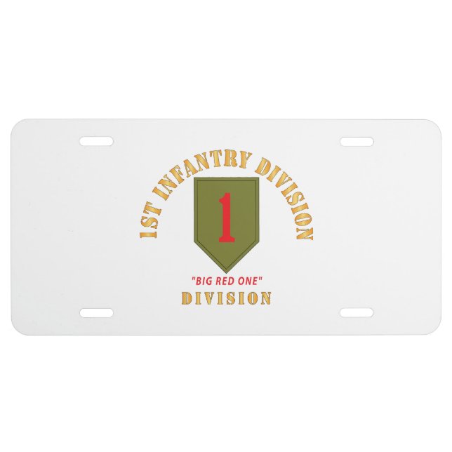 SSI - 1st Infantry Division - Big Red One License Plate (Front)